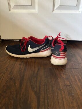 Nike Navy & Red Sneakers with American Flag Heel